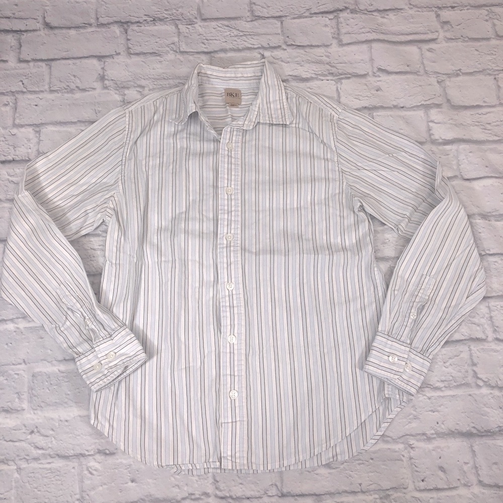 💰Bundle 3/$30 BKE Buckle striped button down shirt Size Small White blue